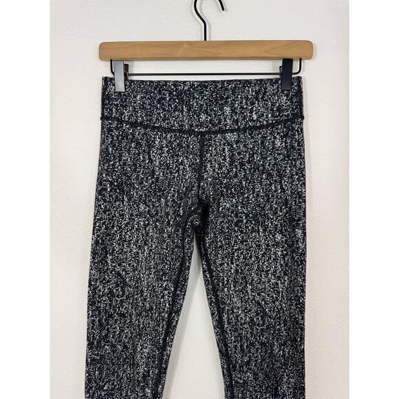 Ivivva by Lululemon Leggings Size 14 Black White Static Print - Picture 4 of 6